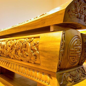 960年的小叶金丝楠木棺材天津香楠木棺材服务土葬棺材
