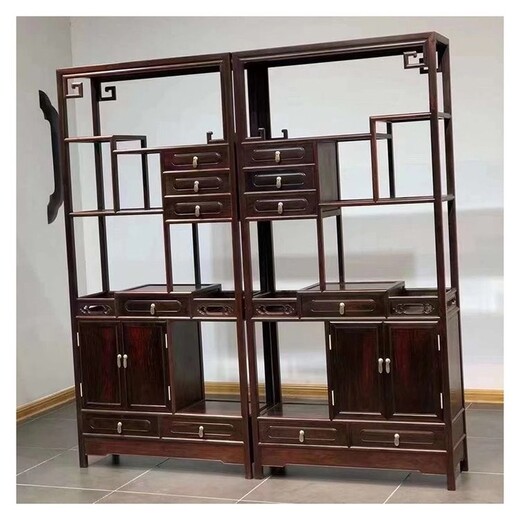 济宁大红酸枝餐桌红木衣柜顶箱柜贵在品质,缅甸花梨顶箱柜