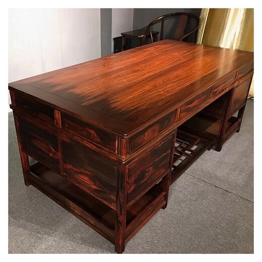 老红木沙发缅花书桌王义红木古典大果紫檀书桌家具,缅甸花梨餐桌