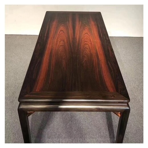 王义红木济宁红木家具,精巧王义红木缅甸花梨办公桌源于自然