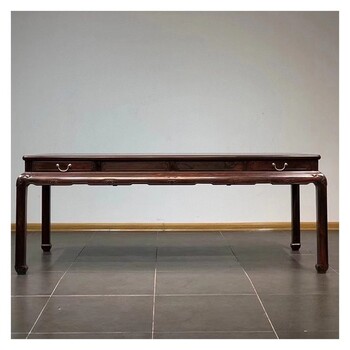 王义红木大红酸枝办公桌,缅甸花梨天然原木雕刻家具浮雕镂雕