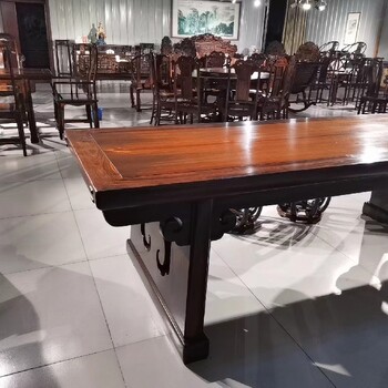 济宁大红酸枝画案做工,老红木餐桌