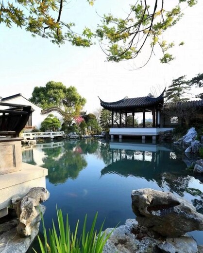杭州庭院鱼池净化,风水池设计施工