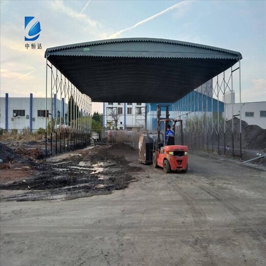 郑州厂房钢结构物流园卸货棚订做,电动蓬物流出货