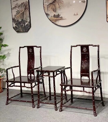 山东逼真王义红木大红酸枝椅子设计合理缅甸花梨桌椅