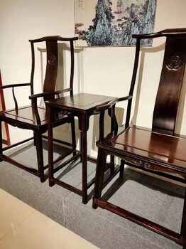 王义红木缅甸花梨桌椅,圈椅有几种款式