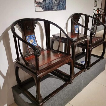 青岛王义红木大红酸枝椅子样式优雅,交趾黄檀桌椅