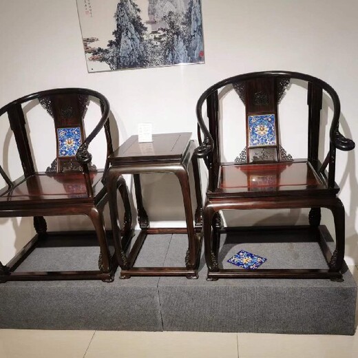 青岛传统王义红木大红酸枝椅子品质优良,缅甸花梨桌椅