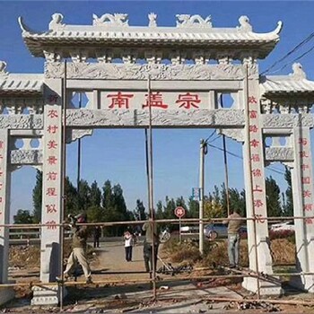 沧州石牌坊施工,大型景观建筑工程施工安装