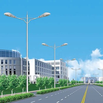 市電互補路燈自彎高低臂十字路口安裝