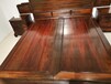王义红木老红木罗汉床,青岛古典家具大红酸枝罗汉床器型优雅