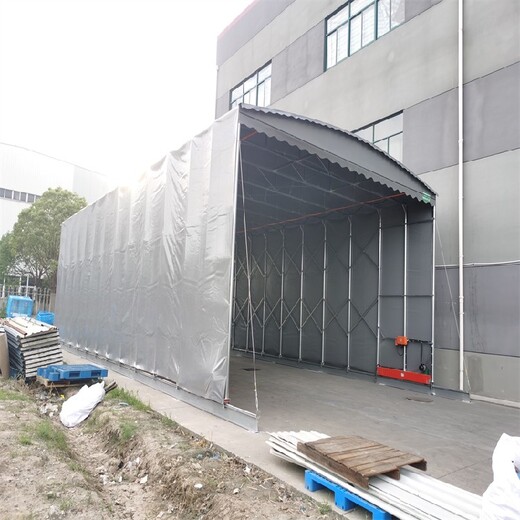 扬州可伸缩遮阳雨棚示意图,折叠推拉棚厂家