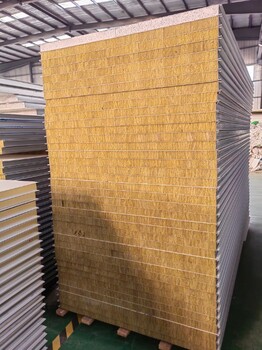 机制防火岩棉板隔墙夹芯保温板食品厂隔热洁净板材50mm净化彩钢板