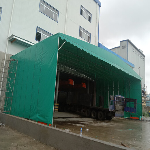 惠州户外卸货区移动棚定做临时仓库推拉蓬活动折叠雨蓬上门安装
