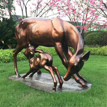 玻璃鋼母子鹿雕塑