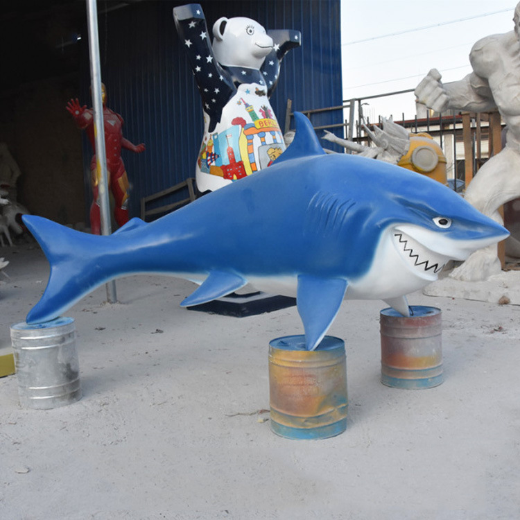 玻璃钢鲨鱼雕塑海洋动物雕塑