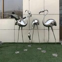 不銹鋼火烈鳥雕塑，鏡面火烈鳥雕塑