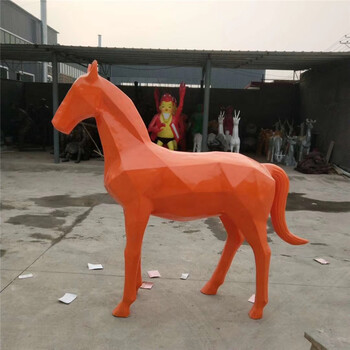 玻璃鋼幾何馬雕塑，切面馬雕塑