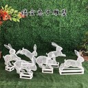 不銹鋼絲編織鏤空兔子雕塑