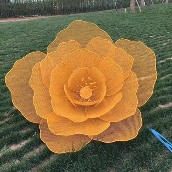 不銹鋼網(wǎng)花朵雕塑，鏤空花朵雕塑加工廠家