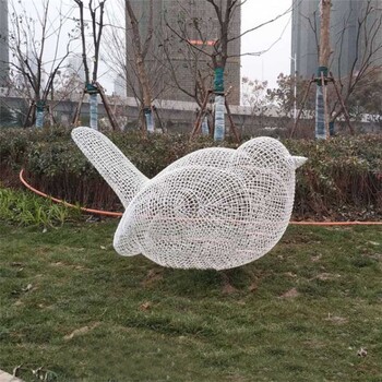 不銹鋼鏤空動物雕塑，鋼絲編織動物雕塑加工廠家