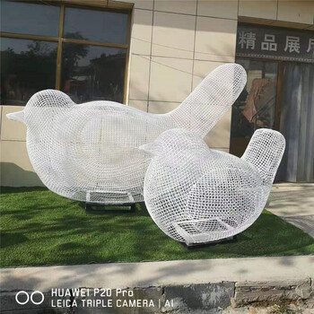 不銹鋼鏤空小鳥雕塑，鐵藝小鳥雕塑