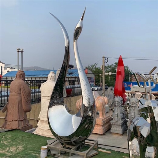 鏡面不銹鋼天鵝雕塑加工廠家