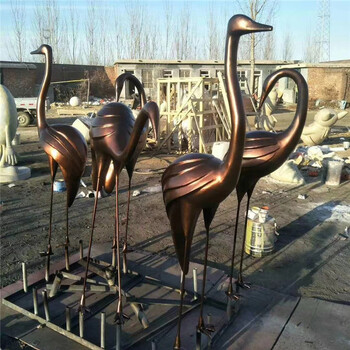 不銹鋼仿銅仙鶴雕塑加工廠家