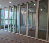 深圳会议室玻璃推拉门隔墙赛勒尔68型活动隔断吊趟门定制