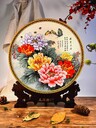 雙大師·雙主題·雙工藝《國色天香、水點桃花》珍藏盤