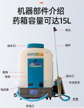 雾岛3WBD-15常量电动喷雾器背负式便携充电式常量喷雾器