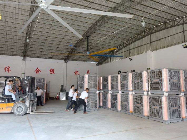 汕头红木家具厂蒸发式水冷空调厂家通风降温解决方案