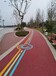 山东淄博重载透水混凝土路面设计，彩色露骨料景观路面设计