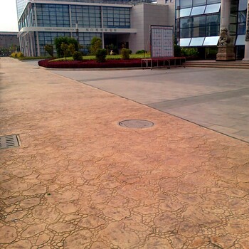 甘肃兰州压花地坪施工彩色路面压模混凝土材料