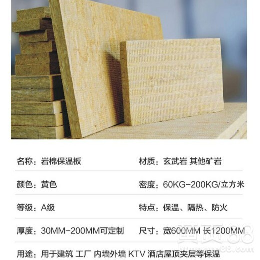 厂家销售外墙岩棉板吸音隔音保温板高密度岩棉板