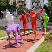 玻璃钢起跑人物雕塑运动主题雕塑校园景观摆件图片