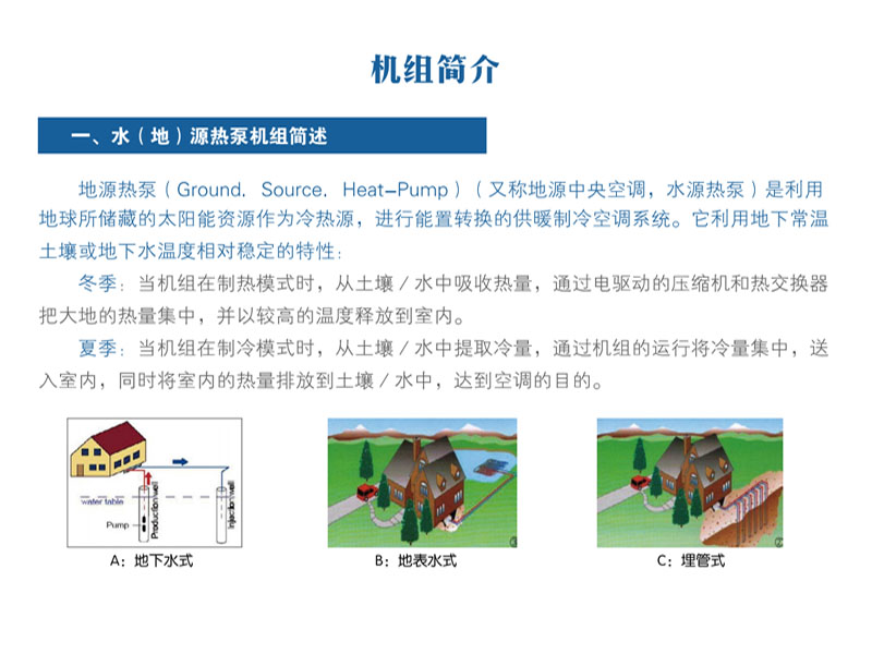 地埋管水源热泵空调机组