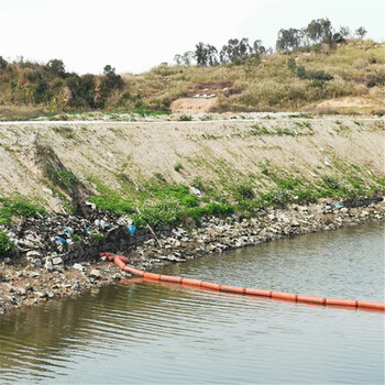 江苏河道穿绳挂网的拦污浮排设计方案天蔚拦污浮筒