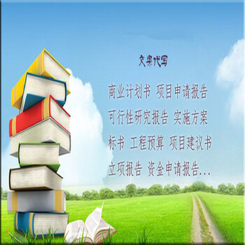 可行性研究报告、项目建议书、资金申请报告、调查报告等文案代写