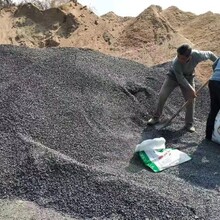 黑色砾石厂家米石园林透水路面用胶粘黑石子机制黑色鹅卵石