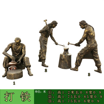 玻璃鋼打鐵人物雕塑，鐵匠雕塑生產(chǎn)廠家