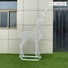 不锈钢镂空鹿雕塑，钢丝编织动物雕塑制作