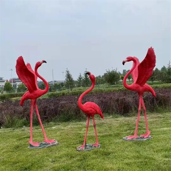 玻璃鋼火烈鳥雕塑，仿真火烈鳥雕塑