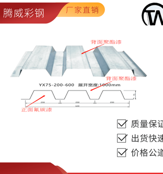 腾威镀锌彩钢压型板屋面板0.8mm规格可加工定制