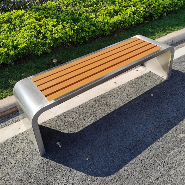 不銹鋼塑木公園椅
