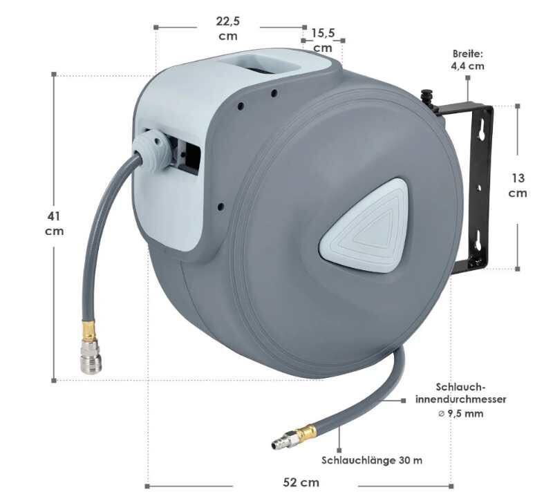 自动伸缩卷管器气鼓15米-30米Pvc管卷盘绕管器卷气管盘