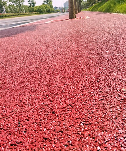 贵州毕节人行道红色透水路面户外场所防滑透水地坪
