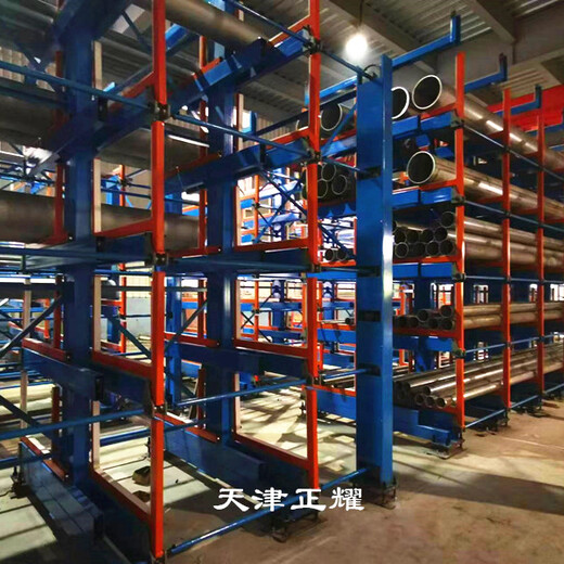 江苏苏州钢管存放新方式伸缩式悬臂货架立体存放吊车取货方便快捷