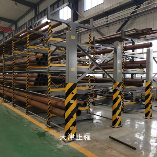 浙江温州管材板材存放伸缩式悬臂货架和抽屉式板材货架