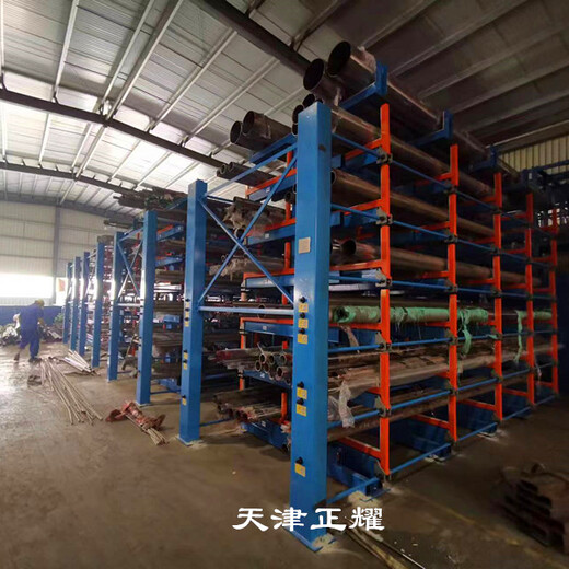 四川自贡伸缩式管材货架省空间吊车取货种类多整齐好操作